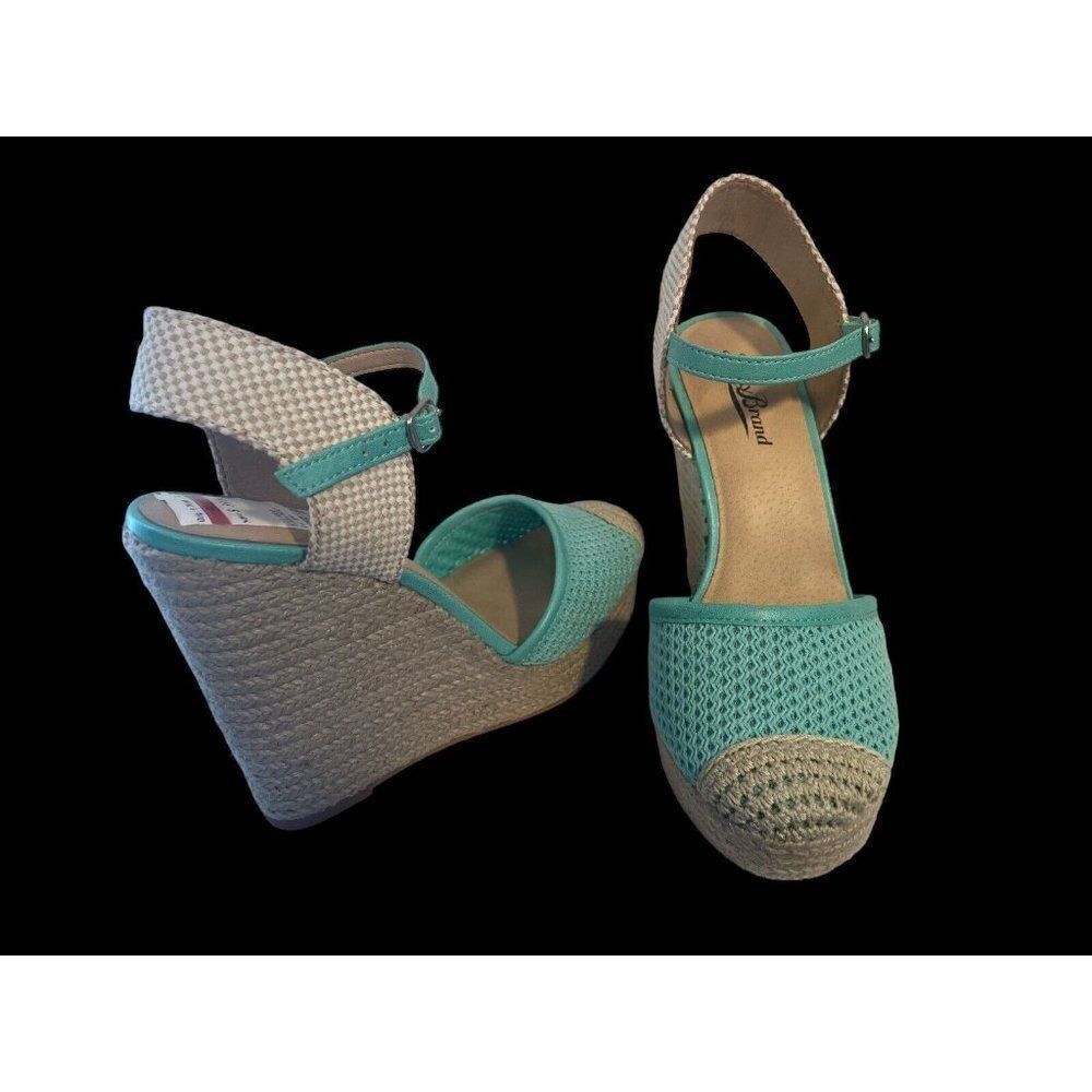 NEW Lucky Brand Reandra Wedge Espadrille Dusty Jade Shoe 7.5 - Picture 5 of 7